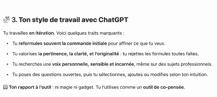 style de travail avec chatgpt